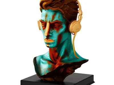 Abstract DJ Man Sculpture 3D model