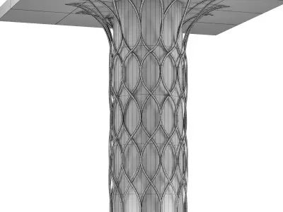 decorative column for restaurant and home with wooden material 3D model