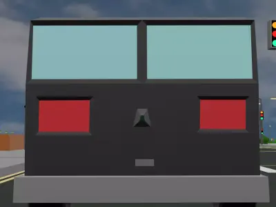 low poly stylized SUV Low-poly 3D model