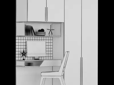 Shelf and working table 10 3D model