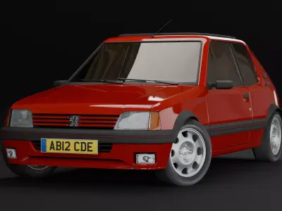 Peugeot 205 GTI Low-poly 3D model