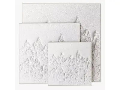3D White Abstract Painting 3D model