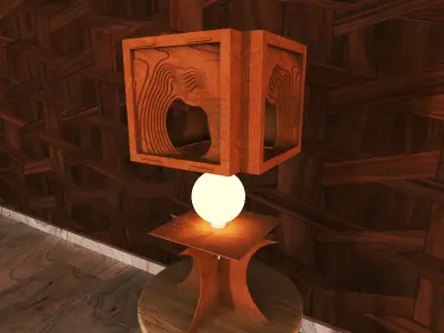 parametric square wood lamp 3D print model
