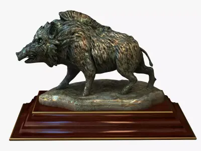 Boar Statue 3D model