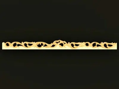 classic Baroque Rococo-style scroll carving 3D model