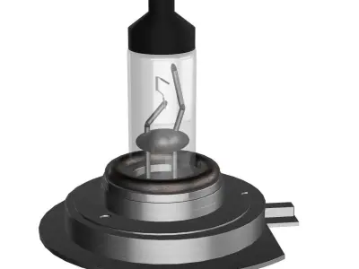 HALOGEN LIGHTBULB WITH BROKEN COIL 3D model