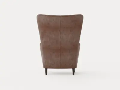 Fagersta Armchair Dark Brown Low-poly 3D model