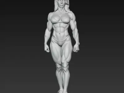 Bodybuilder Woman 01 3D print model