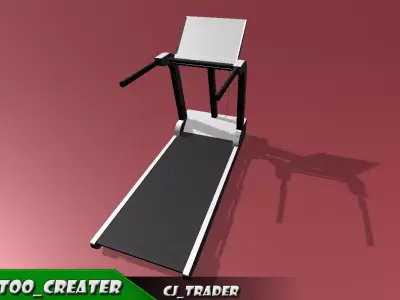 Gym Treadmill Lowpoly 3D model Free Free low-poly 3D model