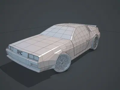 DeLorean DMC-12 Low-poly 3D model