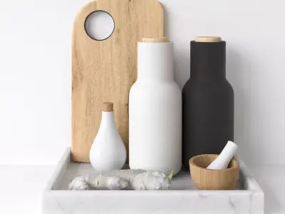 Decor Set Kitchen Menu Grinder 3D model