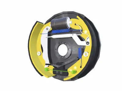 Drum Brakes Low-poly 3D model