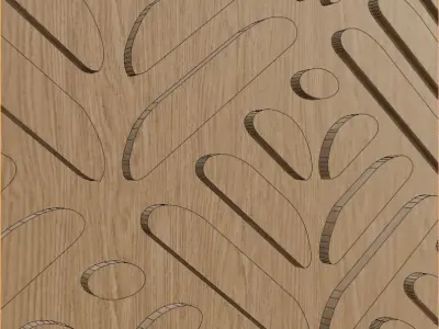 Decorative Wooden Wall Model 4 3D model