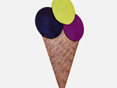 ice cream signboard Low-poly 3D model
