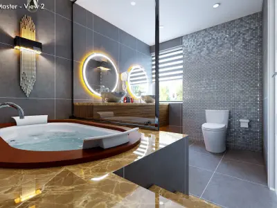 Amazing full scene Bathroom Model 3D 3D model