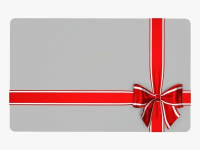 Gift card with ribbon Christmas 02 3D model
