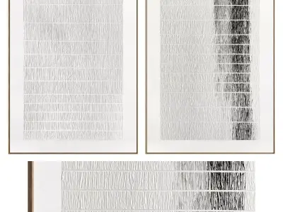 Plaster Two Photo Frame 461 Low-poly 3D model