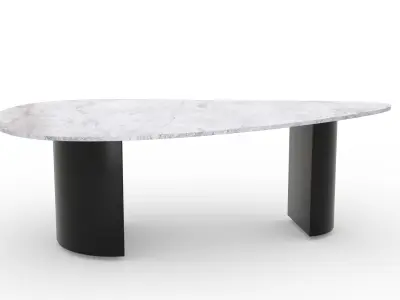 Modern Asymmetrical Marble Coffee Table Low-poly 3D model
