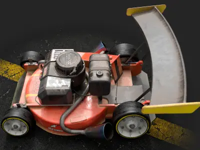 Sport Lawn Mower Low-poly 3D model