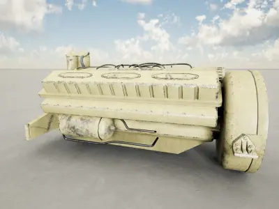 Ship Engine 7d12 Free low-poly 3D model