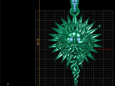 SUN STICK PENDANT 3D PRINTABLE MOEDEL  3D print model