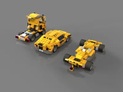 Lego car pack 4 3D model