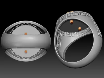 Skull and snake man ring Sculpture jewelry Gold silver  3D print model