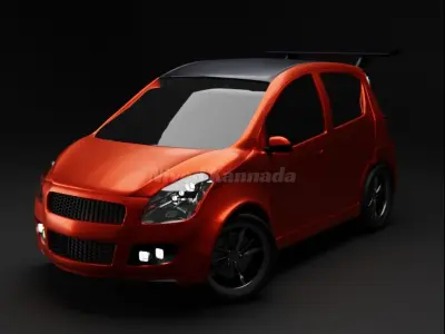 Ritz Sport Edition Car Hatchback Rigged and Ready for Animation Low-poly 3D model