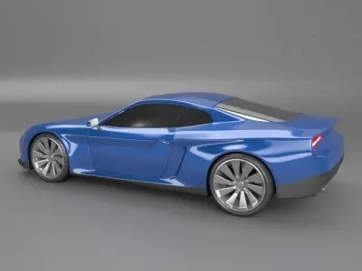 Blue concept car 3D model