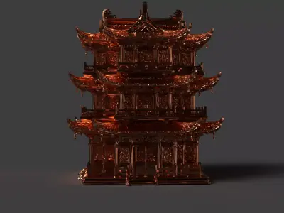 Chinese ancient house   Low-poly 3D model get