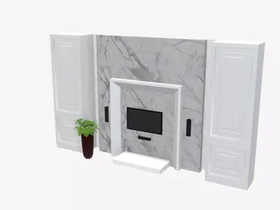 Deco TV Wall PBR 3D model