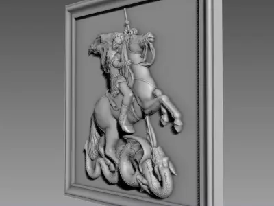 St George the Victorious bas-relief for CNC 3D model