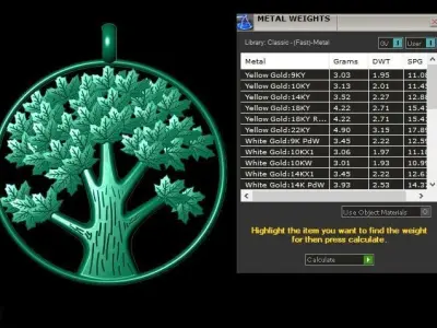 Hip Hop Fashion Tree Pendant 3d Printable Model 3D print model