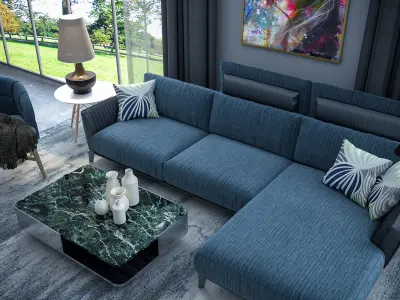 luxury sofa set 3d model furniture  3D model