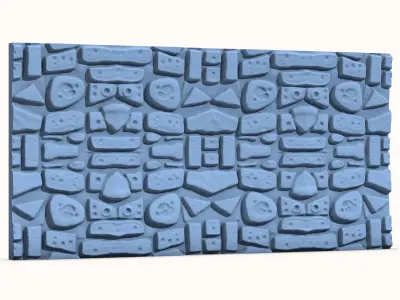 Seamless Primitive Schist Wall Section 3D print model