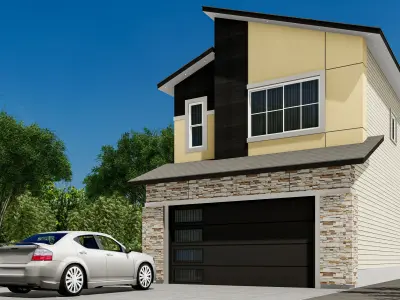 Western House Elevation Low-poly 3D model