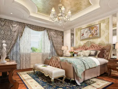 Bedroom and Bathroom  3D model