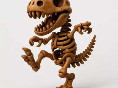 Dino Minimalist Skeletal toy 3D print model