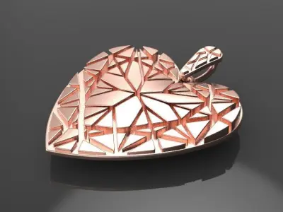 3D print model heart pendant VALENTINES DAY lovPoly  3D print model