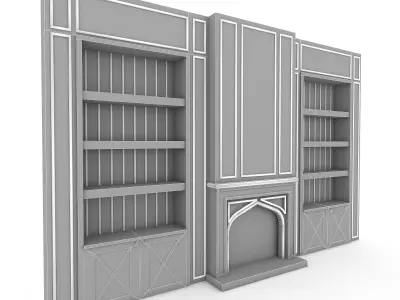 fireplace tv unit 02 model Low-poly 3D model