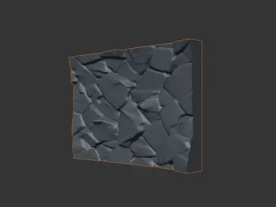 Fractured Basalt Wall Detail 3D model
