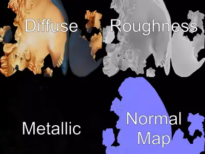 Golden Retriever Statue model pack Low-poly 3D model