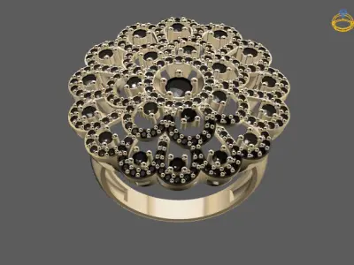 STL 3DM Print Ready Women Diamond Ring Lightweight Printable  3D print model 110