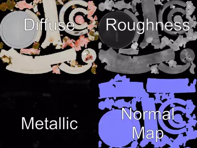 Elegant Wedding Cake model pack Low-poly 3D model