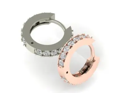 Diamond Huggie Earring 3D print model