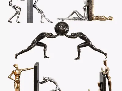 Metal art sculptures 01 3D model