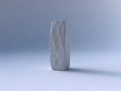 Vase arc rectangle with fine mosaic plates 3D print model