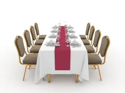 Banquet Table and Chair 92 3D model