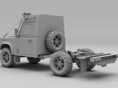 Landrover Defender 130 Chassis Cab 2011 3D model