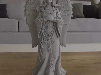 Elegant Christmas Angel STL 3D print model